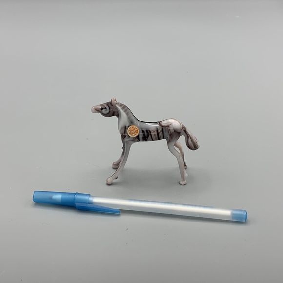 Vtg Red Wall Glass Animal Japan Horse Figurine Multicolor Handblown Glass Zebra - Picture 3 of 13